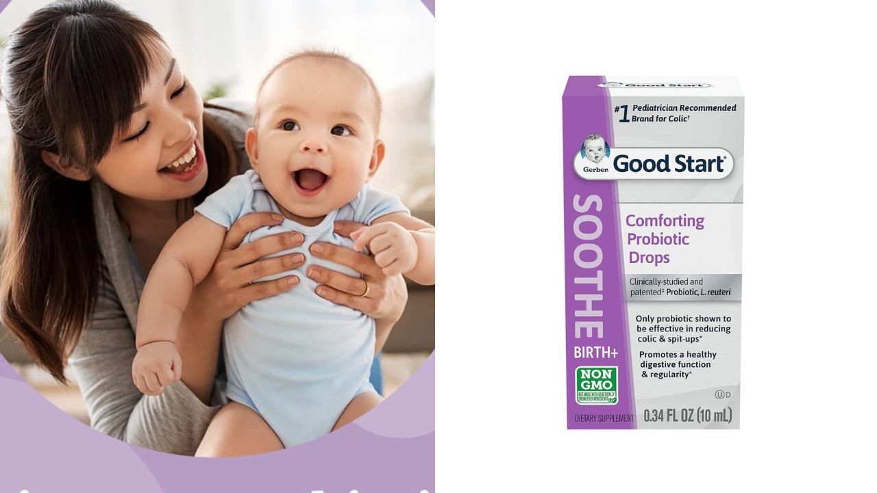 Gerber Soothe Baby Probiotic Supplement Drops to Keep Colic Baby Happy